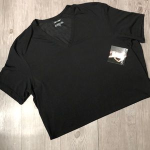 NWT mens Calvin Klein black V-neck t-shirt sz L